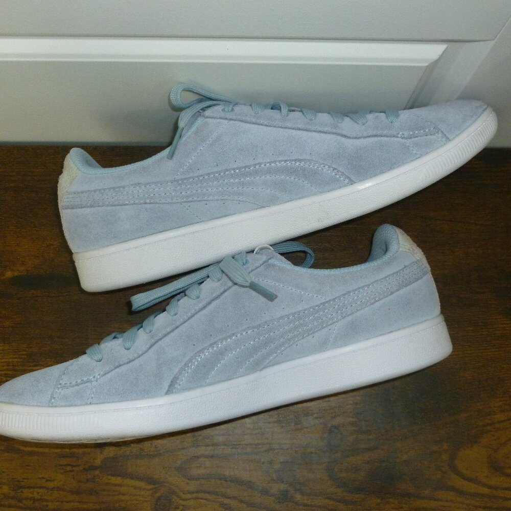 Puma Vikky v2 Suede Sneakers in Light Blue Suede - Picture 7 of 14